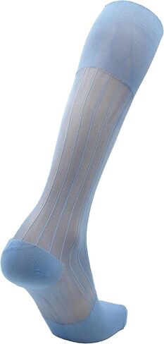 Mona's Choice 3-Pack Mens Sheer Nylon Dress Socks (Navy Striped) in Saudi Arabia