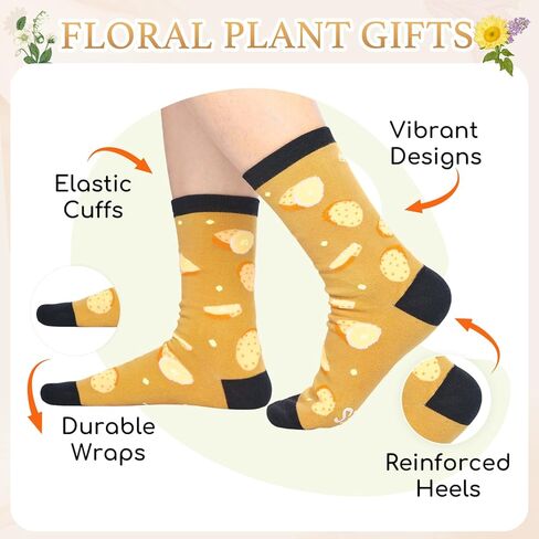 HAPPYPOP Sunflower Gifts For Women Girls - Funny Sunflower Socks, Sunshine Gift For Flower Lovers, Plant Sock For Gardening Enthusiasts in Saudi Arabia