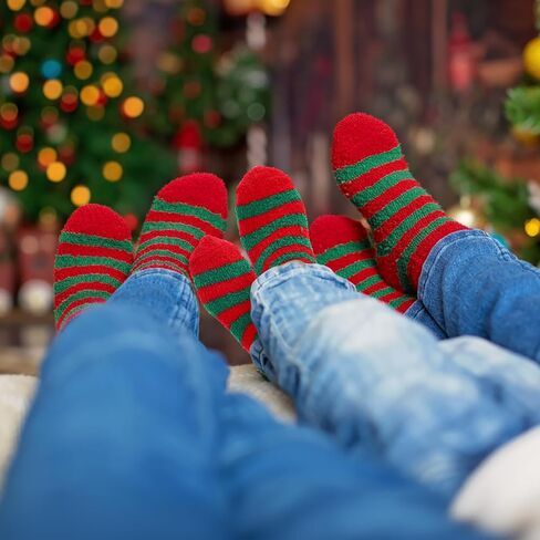 8 أزواج عيد الميلاد جوارب غامضة للنساء لينة عطلة النعال الجوارب رقيق شتاء دافئ عيد الميلاد تخزين ستوفير هدية in Kuwait