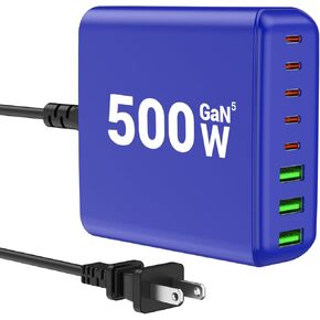 شاحن USB C، محطة شحن BURUDU 100W 6 منافذ USB C، منافذ متعددة مع 3 USB C و3 QC USB A، شاحن حائط USB C سريع محمول PD لأجهزة iPhone14/13/12/11 Pro Max، iPad، iWatch، Pixel Samsung Galaxy in Kuwait