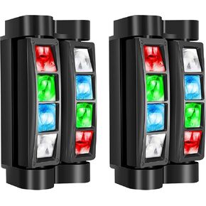 بيتوبر مصباح دي جيه براس متحرك، اضواء مسرح للحفلات، ضوء شعاع عنكبوت LED RGBW 8×10 واط، يعمل بالصوت وضوء دي ام اكس للحفلات الكرنفالية وحفلات الزفاف والنادي والديسكو والدي جيه (عبوتان) in Kuwait