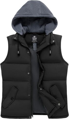 سترة منتفخة بغطاء للرأس للرجال من Wantdo معاطف شتوية خفيفة الوزن وسترة منتفخة دافئة in Kuwait