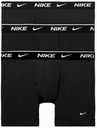 Nike Essential Cotton Stretch Boxer Brief, Dri-FIT 3Pk, White/Grey Heather/Black, Medium in Saudi Arabia
