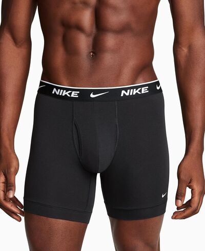 Nike Essential Cotton Stretch Boxer Brief, Dri-FIT 3Pk, White/Grey Heather/Black, Medium in Saudi Arabia