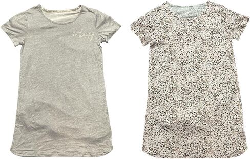 Rae Dunn Women's 2-Pack Short Sleeve Shirttail Graphic Text Nightshirts Soft Fabric Comes with Two Nightgowns in Saudi Arabia