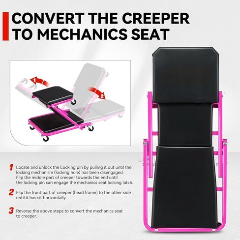 سلالة السيارات 40 "مقعد Z-Creeper ، مقعد متجر 2 في 1 قابلة للطي زاحف ، 330 رطلاً إصلاح ميكانيكي السيارات تحت مقعد زاحف للسيارة ، الأخضر in Saudi Arabia