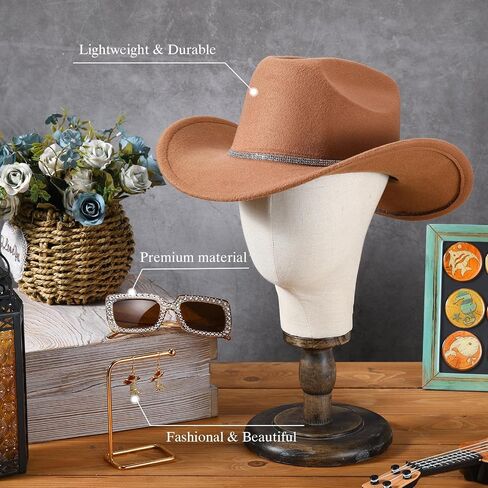 Hercicy 3 Pcs Cowboy Hat Cowgirl Boots Earrings Rhinestone Sunglasses Women Country Western Theme Party Rodeo Outfit Supplies in Saudi Arabia