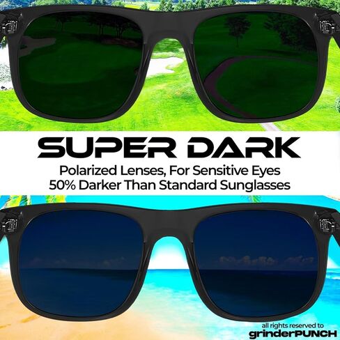 grinderPUNCH XL Men's Big Wide Frame Black Sunglasses - Extra Large Square 148mm in Saudi Arabia