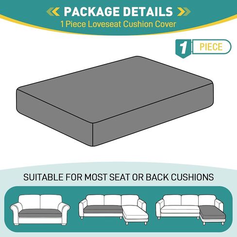 Ruaozz Couch Cushion Covers for Sectional Sofa Stretch Seat Cushion Covers Washable Sofa Slipcovers for L Shaped Soft Furniture Protector Pet Friendly (1 PC Seat or Back Cover, Blue Gray) in Kuwait