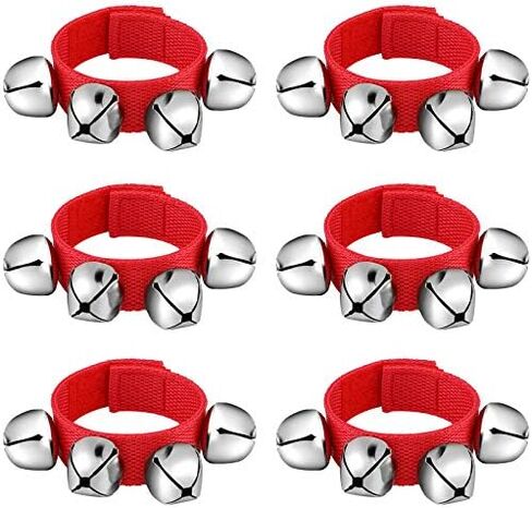 6 Pieces Christmas Band Wrist Bells Bracelets Jingle Musical Ankle Bells Instrument Percussion Rhythm for Christmas Party Favors Festival Accessories in Saudi Arabia
