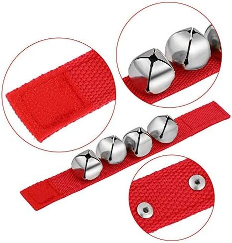 6 Pieces Christmas Band Wrist Bells Bracelets Jingle Musical Ankle Bells Instrument Percussion Rhythm for Christmas Party Favors Festival Accessories in Saudi Arabia