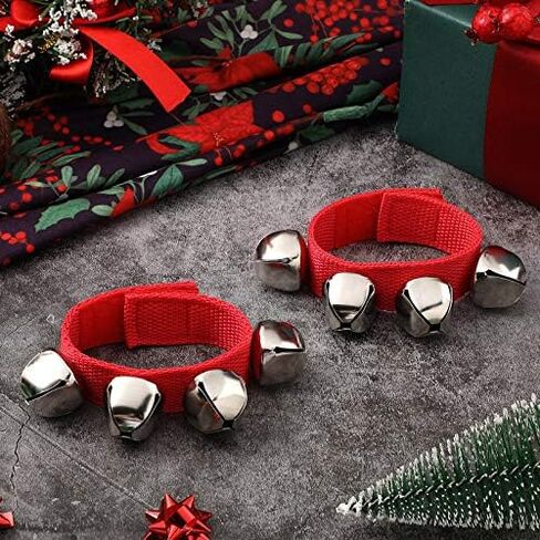 6 Pieces Christmas Band Wrist Bells Bracelets Jingle Musical Ankle Bells Instrument Percussion Rhythm for Christmas Party Favors Festival Accessories in Saudi Arabia