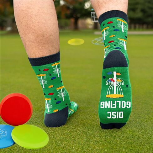 جوارب VICRAZY Disc Golf للرجال - هدايا قرصية مضحكة للجولف، وإكسسوارات الفريسبي للاعبين، وحشوات تخزين للرجال، وأفكار لهدايا عيد الميلاد، وهدايا فريدة له in Saudi Arabia
