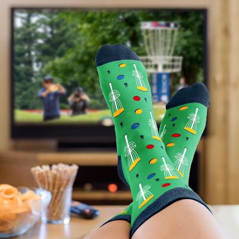 جوارب VICRAZY Disc Golf للرجال - هدايا قرصية مضحكة للجولف، وإكسسوارات الفريسبي للاعبين، وحشوات تخزين للرجال، وأفكار لهدايا عيد الميلاد، وهدايا فريدة له in Saudi Arabia