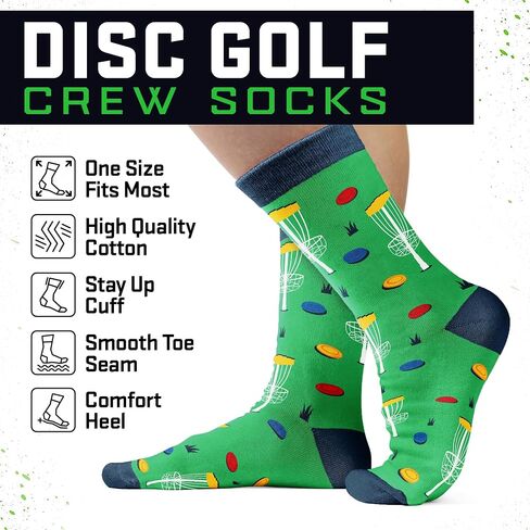 جوارب VICRAZY Disc Golf للرجال - هدايا قرصية مضحكة للجولف، وإكسسوارات الفريسبي للاعبين، وحشوات تخزين للرجال، وأفكار لهدايا عيد الميلاد، وهدايا فريدة له in Saudi Arabia