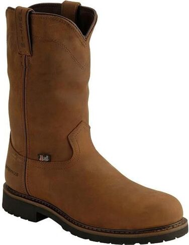 Justin Men's Pulley Lace-Up Work Boot Steel Toe Brown 10.5 EE in Kuwait