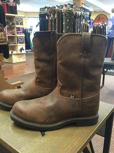 Justin Men's Pulley Lace-Up Work Boot Steel Toe Brown 10.5 EE in Kuwait