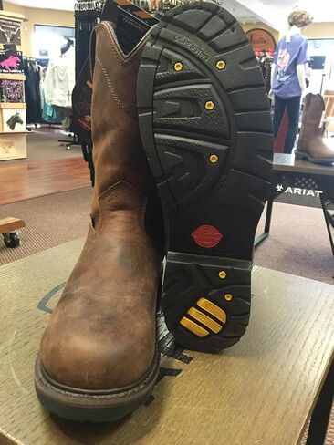 Justin Men's Pulley Lace-Up Work Boot Steel Toe Brown 10.5 EE in Kuwait