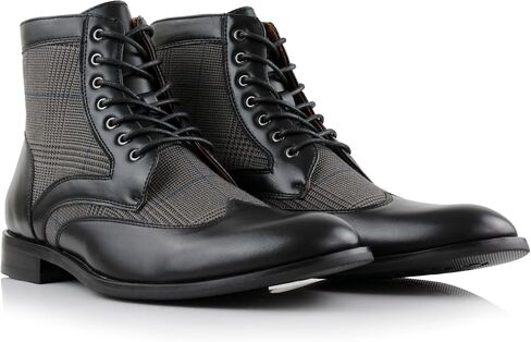 Ferro Aldo Raymond MFA806031 Mens Casual Brogue Mid-Top Lace-Up Uniform Dress Boots in Kuwait