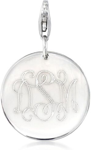 Ross-Simons Italian 6mm Sterling Silver Bead Bracelet With Personalized Disc Charm in Saudi Arabia