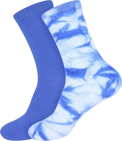 BambooMN Men's Bamboo Athletic Tie Dye Crew Socks in Kuwait