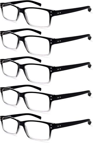 نظارات القراءة SIGVAN المكونة من 5 قطع للرجال بإطارات سوداء تقليدية للرجال مع مفصلات زنبركية in Kuwait