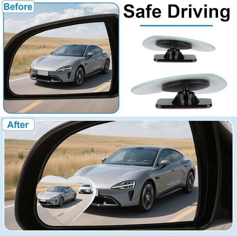 Blind Spot Mirrors 2 Pack, Frameless Side Mirror Blindspot Convex HD Glass Car Accessories, Side View Mirror Blindspot with Wide Angle Adjustable Stick for Car SUV and Trucks in Saudi Arabia