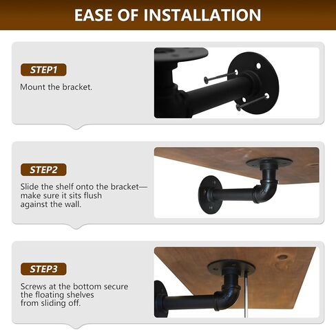 Industrial Pipe Shelving Shelf,Wall Shelves Wood Shelf:Kitchen Shelves, 72 Inches Wood Long Floating Shelves for Wall Farmhouse Pipe Book Shelves Orange for Decor and Bar Shelving in Saudi Arabia
