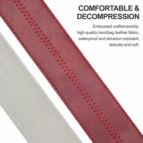 Nefelibata Guitar Strap with Pick Pocket, 2.3 inch Leather Snakeskin Pattern Guitar Straps, 60s Vintage Style in Saudi Arabia
