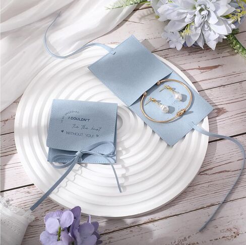 Quelay 24 Pcs Bridesmaid Pearl Jewelry Set of 8 Bridesmaid Bracelet Earrings Jewelry Gift Pouch with Bow Tie I Couldn't Tie The Knot Without You Wedding Bride Shower Supplies in Saudi Arabia