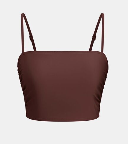 CUPSHE Womens Bikini Top Swimsuit Ruching Bandeau Top Spaghetti Adjustable Straps in Saudi Arabia