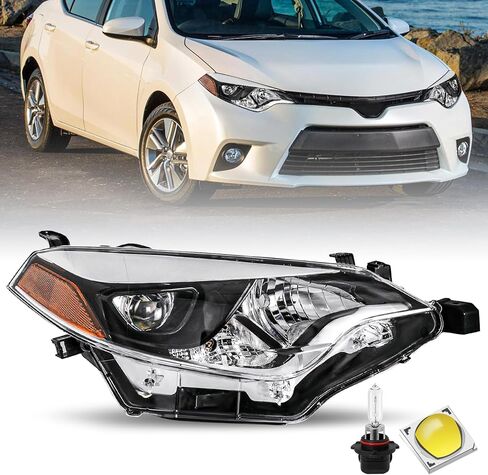 مجموعة المصابيح الأمامية JSBoyat لعام 2014 2015 2015 Toyota Corolla Base/CE/C/LE ECO/LE/L/S Plus/S/Sedan 4-DOOR LED SDEAR و SARPANGER in Kuwait
