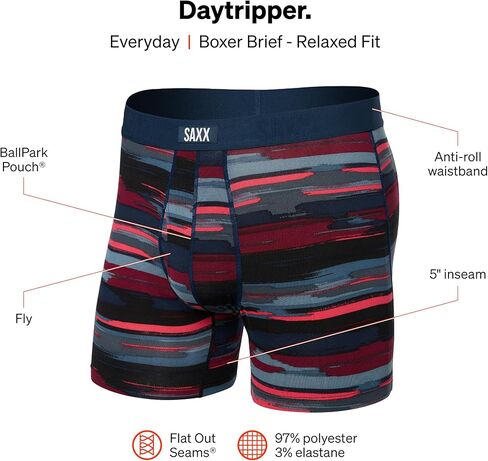 SAXX Men's Underwear - Daytripper Boxer Briefs with Built-in Pouch Support – Black Ops Camo, X-Large in Saudi Arabia