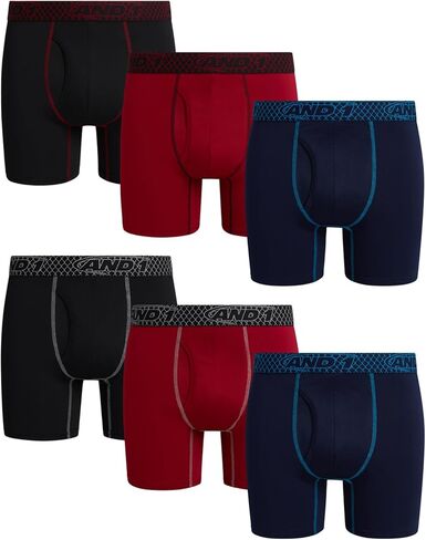 AND1 Men’s Underwear – Performance Compression Boxer Briefs, Functional Fly (6 Pack) in Kuwait