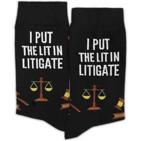 ‘I Put The Lit in Litigate’, Lawyer Gifts, Gifts for Law School Student, Lawyer Friends, Family, Colleagues, Law Themed, Lawyer Socks, Favors for Birthday, Thanksgiving, Christmas, etc. (113) in Kuwait