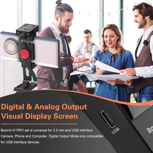 ميكروفون Comica BoomX-D2 PRO اللاسلكي Lavalier، إلغاء الضوضاء، نطاق 328 بوصة، وضع الأمان، مخرج رقمي/تناظري، ميكروفون لاسلكي لأجهزة iPhone وAndroid ومقابلات الكمبيوتر ومدونات الفيديو والبث المباشر in Kuwait