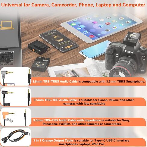 ميكروفون Comica BoomX-D2 PRO اللاسلكي Lavalier، إلغاء الضوضاء، نطاق 328 بوصة، وضع الأمان، مخرج رقمي/تناظري، ميكروفون لاسلكي لأجهزة iPhone وAndroid ومقابلات الكمبيوتر ومدونات الفيديو والبث المباشر in Kuwait