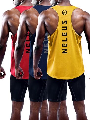 NELEUS Men's 3 Pack Workout Running Tank Top Sleeveless Gym Athletic Shirts in Saudi Arabia