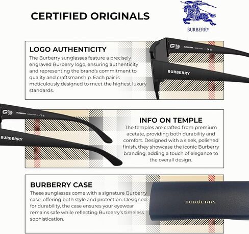 BURBERRY BE4291 Rectangle Shape Nylon Sunglasses with Luxury Eyewear Kit in Saudi Arabia