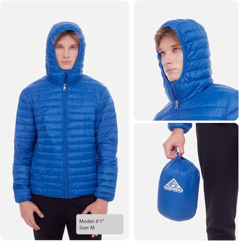 Alpine North Men’s Vegan Down Packable Puffer - Lightweight, Weather-Resistant Jacket with Hood For Men with Carry Bag in Saudi Arabia