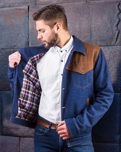 Alpaca Denim Jacket for Men. Only Denim with Alpaca Jacket worldwide! 100% Peruvian Alpaca. US size chart for a great fit! in Saudi Arabia