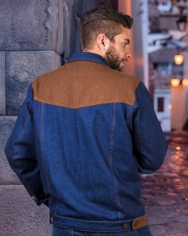 Alpaca Denim Jacket for Men. Only Denim with Alpaca Jacket worldwide! 100% Peruvian Alpaca. US size chart for a great fit! in Saudi Arabia
