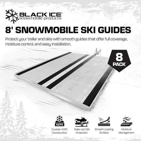 Black Ice 7' 10" L Snowmobile Ski Carbide Glide Protector Guides - 4 Pack in Saudi Arabia