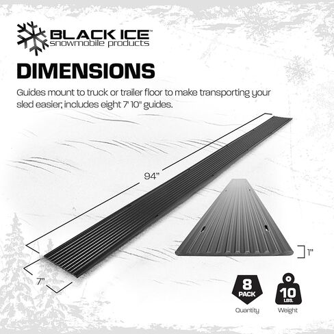 Black Ice 7' 10" L Snowmobile Ski Carbide Glide Protector Guides - 4 Pack in Saudi Arabia