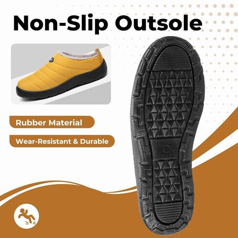 Mishansha Mens Womens Slippers Winter Warm Plush Lining Cozy House Shoes Water-Resistant Indoor Outdoor Home Slipper Non-Slip Rubber Sole in Saudi Arabia