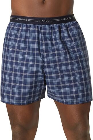 Hanes Men's 5-Pack Woven Exposed Waistband Boxers in Saudi Arabia