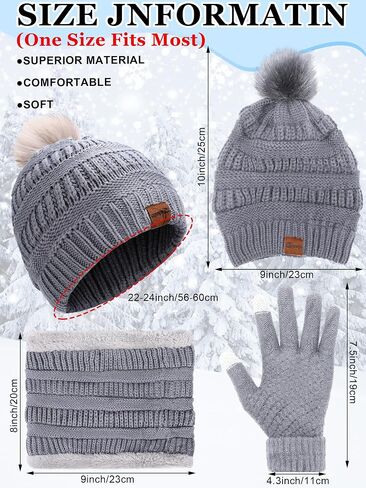 20pcs Winter Hat Scarf Gloves Sock Set Knit Beanie Hat Touchscreen Gloves Neck Warmer Scarf for Women Men in Saudi Arabia