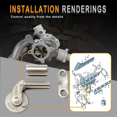 11657636425 Turbo Wastegate Rattle Flapper Rebuild Kit 3.0T متوافق مع BMW N55 530i 535i 640i 740i 740Li F10 F07 F11 F12 F13 F06 F01 F02 F03 F04 11657583908 11654575479 11652470369 in Kuwait