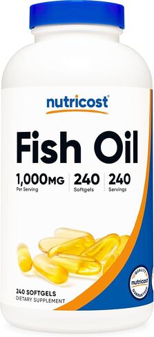 زيت السمك Nutricost 1000mg (560 ملغ من أوميغا 3) ، 240 ناعمة (2 زجاجة) in Saudi Arabia