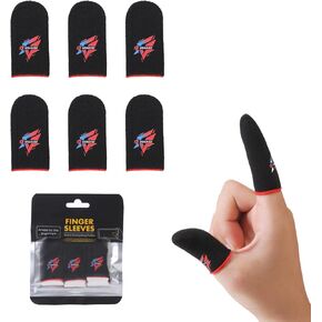 واقي إبهام لشاشة لمس ناعمة لأصابع الألعاب، ملحقات وحدة تحكم الألعاب المحمولة مقاومة للعرق، أسود (أكمام أصابع سوداء (6 قطع)) in Kuwait
